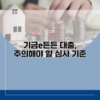 기금e든든 대출, 주의해야 할 심사 기준