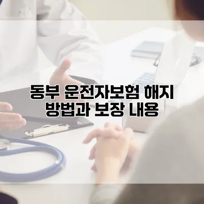 동부 운전자보험 해지 방법과 보장 내용
