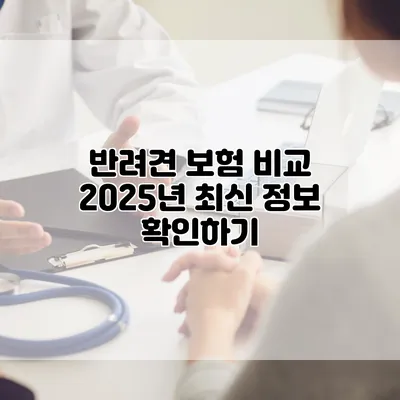 반려견 보험 비교 2025년 최신 정보 확인하기