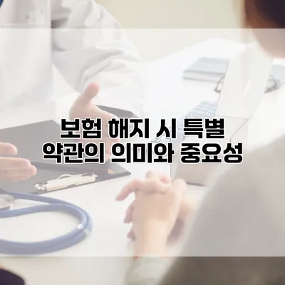 보험 해지 시 특별 약관의 의미와 중요성