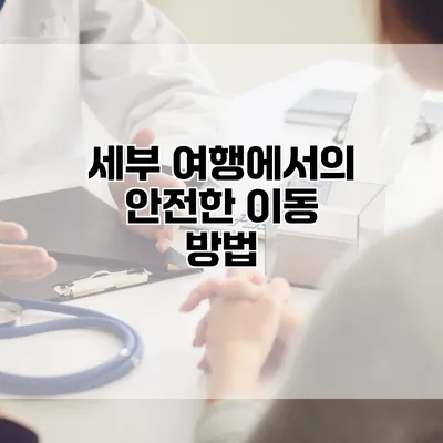 세부 여행에서의 안전한 이동 방법