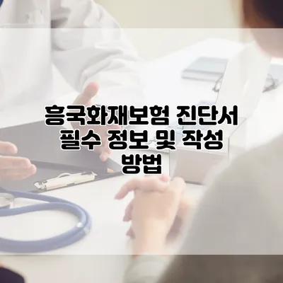 흥국화재보험 진단서 필수 정보 및 작성 방법