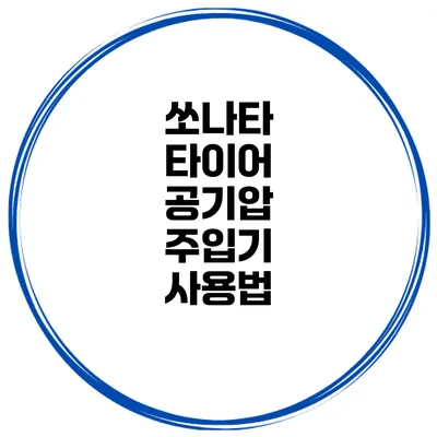 쏘나타 타이어 공기압 주입기 사용법