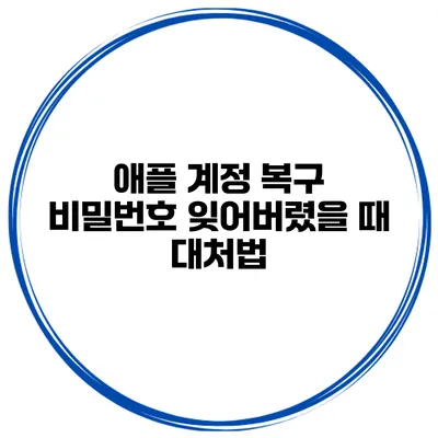 애플 계정 복구 비밀번호 잊어버렸을 때 대처법