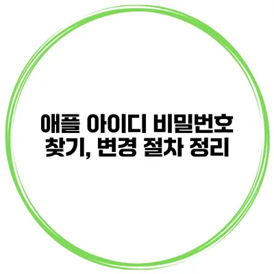 애플 아이디 비밀번호 찾기, 변경 절차 정리