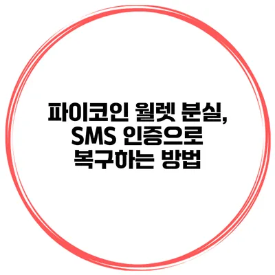 파이코인 월렛 분실, SMS 인증으로 복구하는 방법
